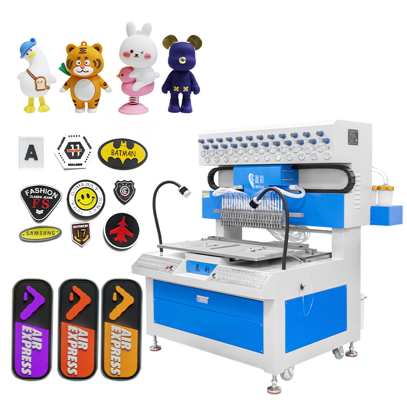 24 Colors 2D 3D Soft PVC Patch Badge Dispensing Filling Dropping Mold Machine for Making Silicone Phone Case Coin Purse