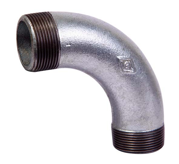DIN Standard Beaded Malleable Iron Bend 90°, male