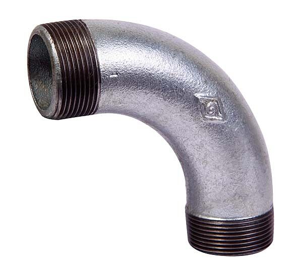 DIN Standard Beaded Malleable Iron Bend 90°, male