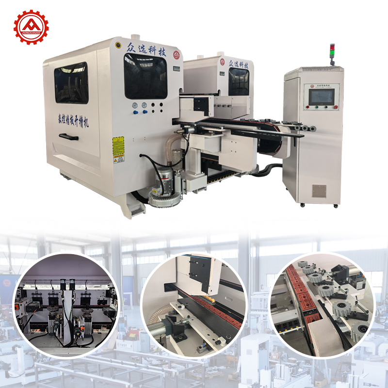 CNC Double Sides 8-Stations Wall Panel Slotting Machine