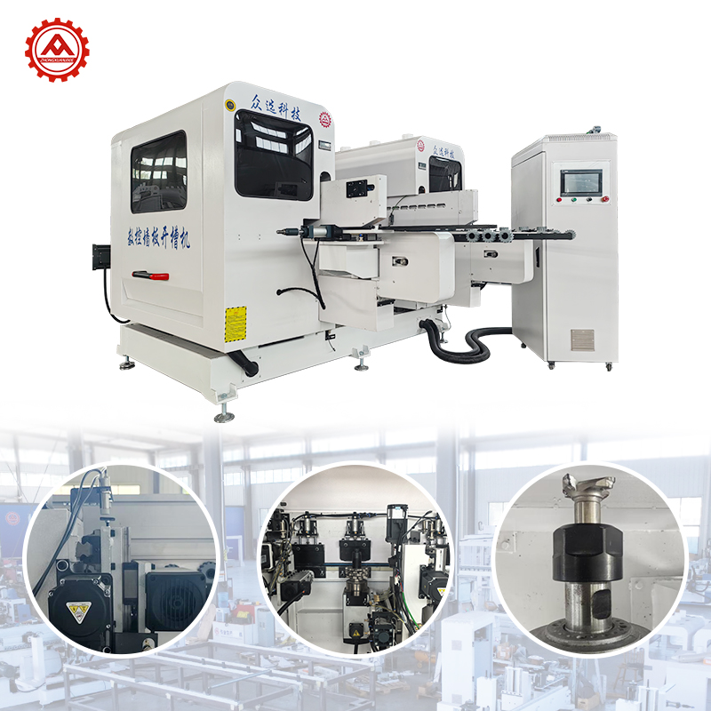 CNC Double Sides 6-Stations Wall Panel Slotting Machine
