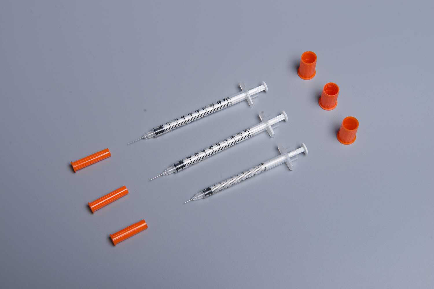 disposable insulin syringe set