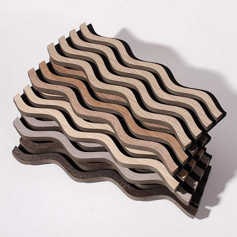 3D Mdf wood Pet Strip Sound-Absorbing fluted panel Acoustic Board Solid oak Wooden soundproof Slat Panel For Wall Panels ceiling