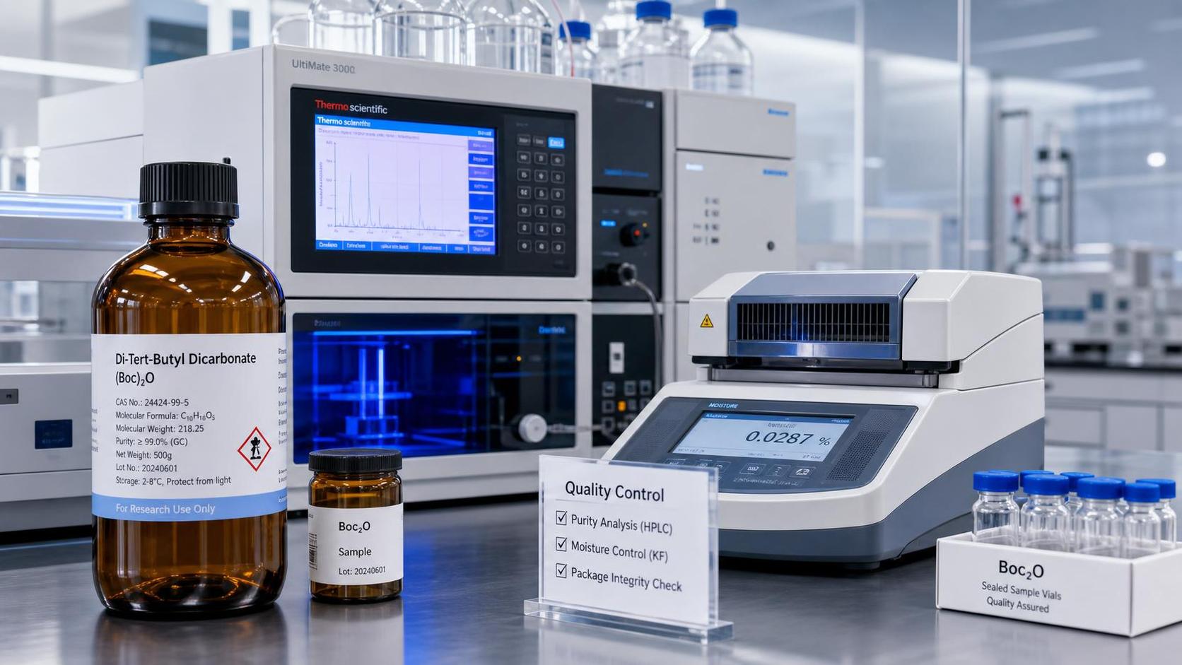Contrôles de pureté du di-tert-butyl dicarbonate avant son utilisation pour la synthèse peptidique