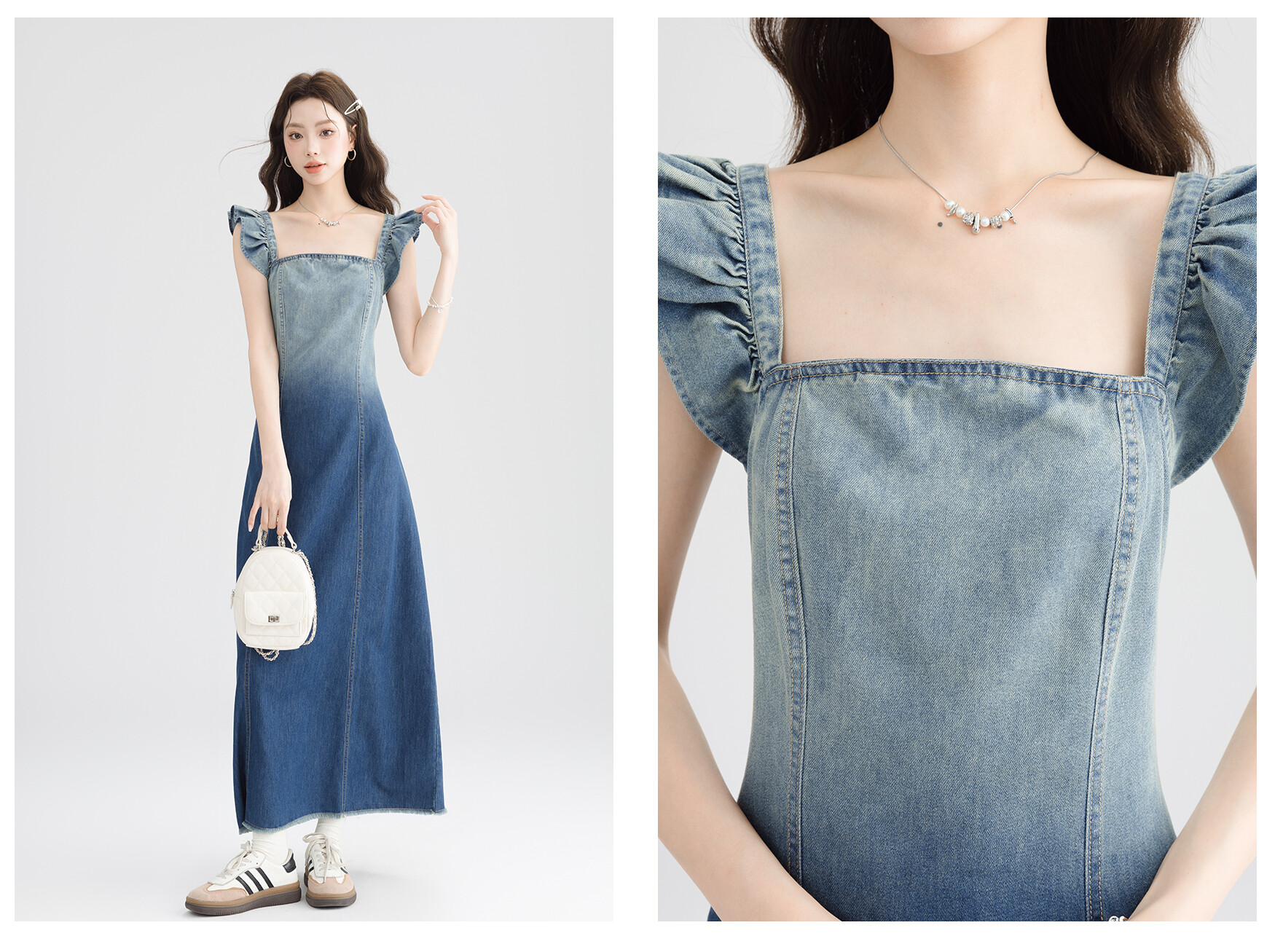 Denim camisole dress1