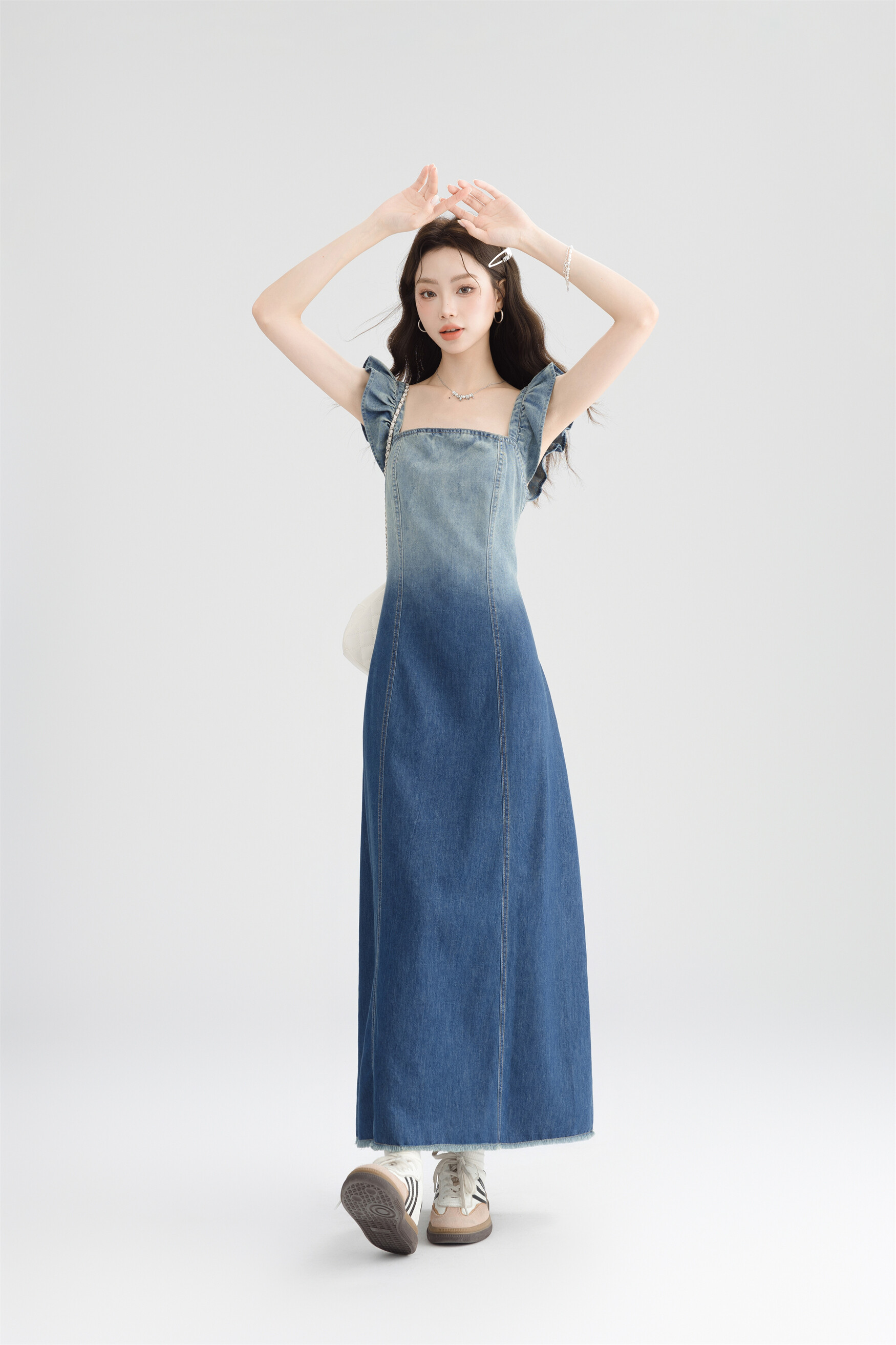 Denim camisole dress1