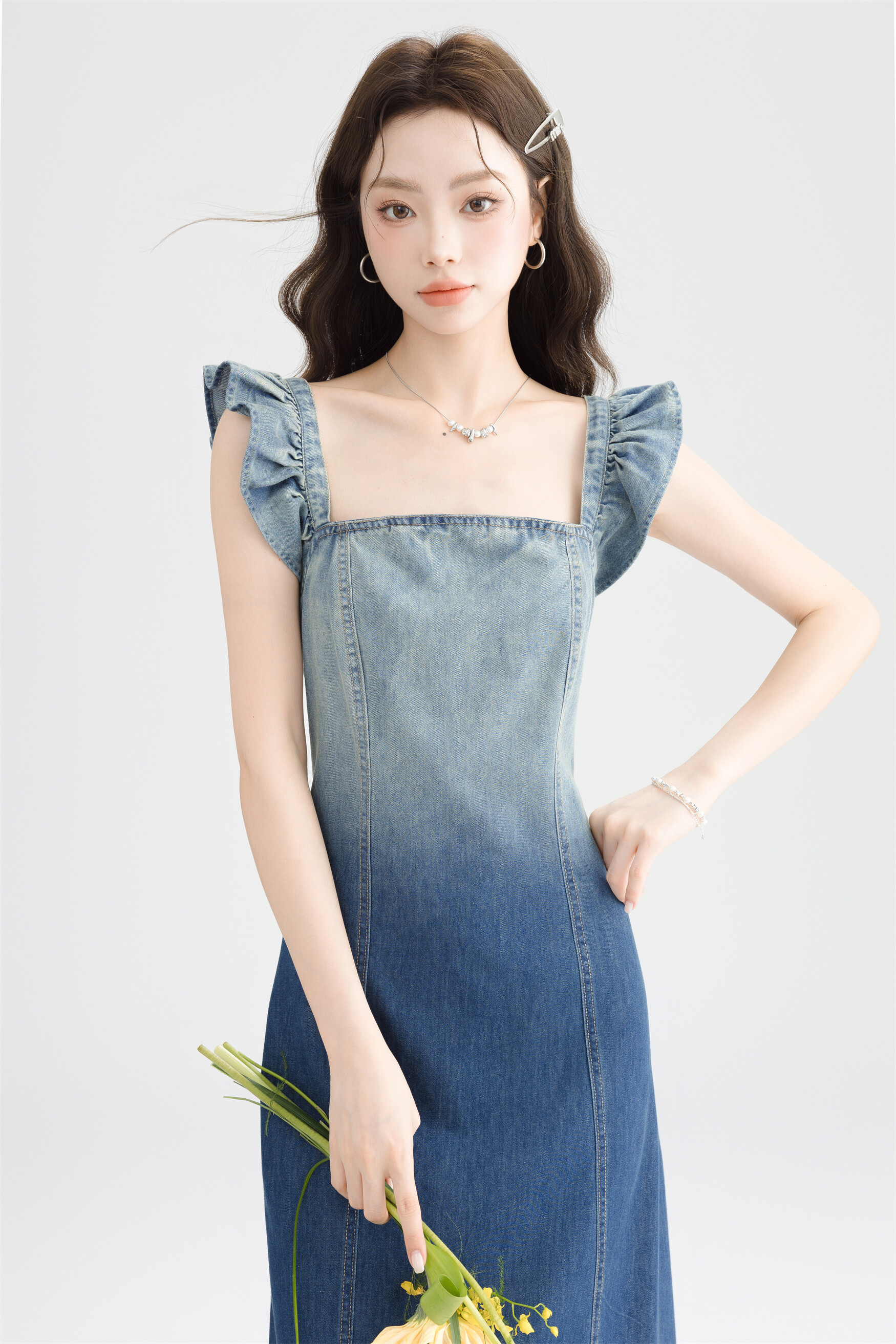 Denim camisole dress1