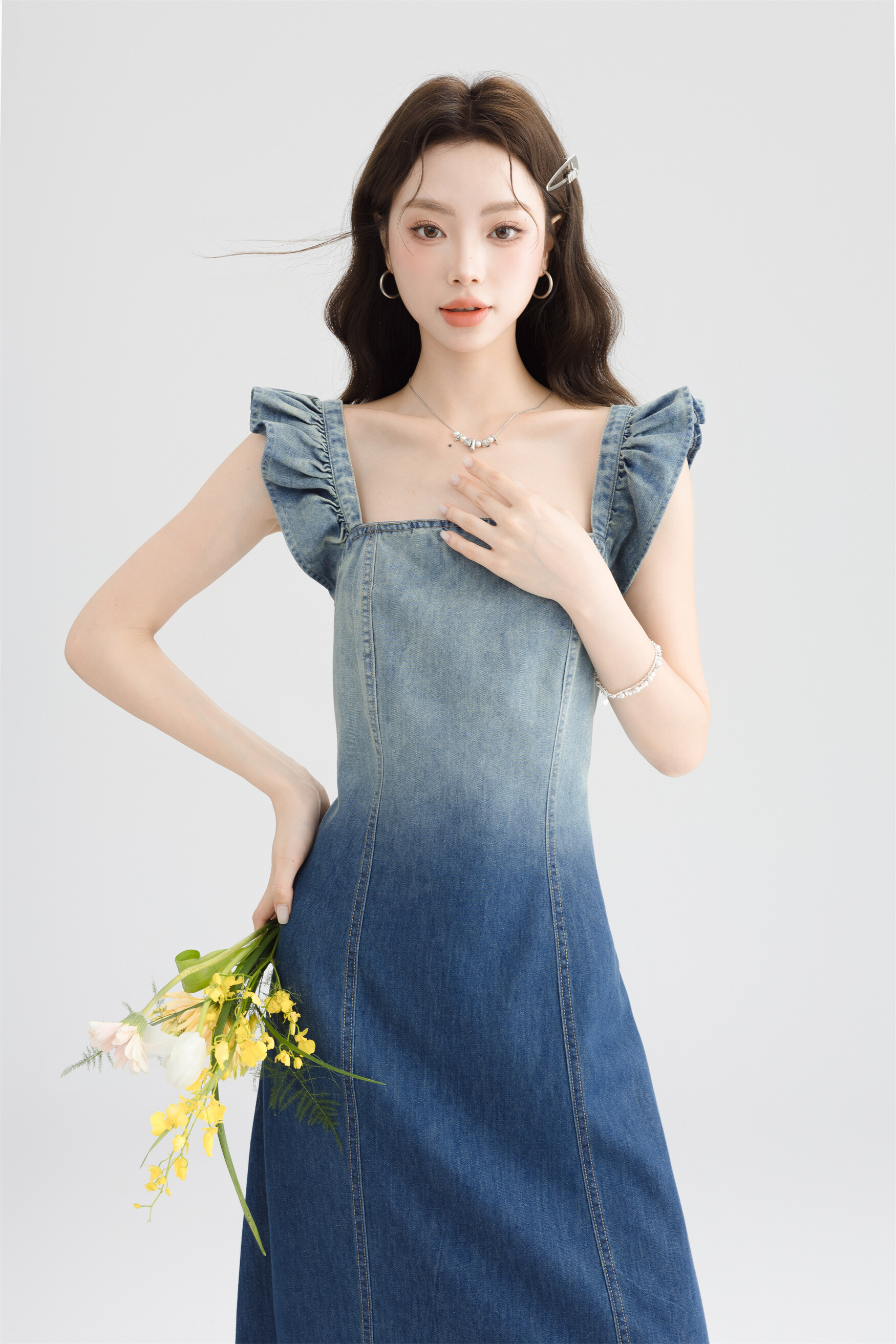 Denim camisole dress1