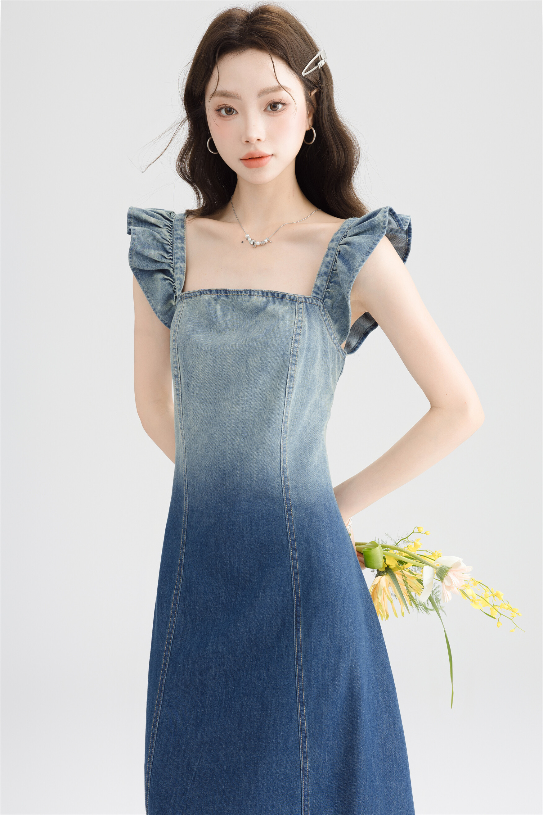 Denim camisole dress1