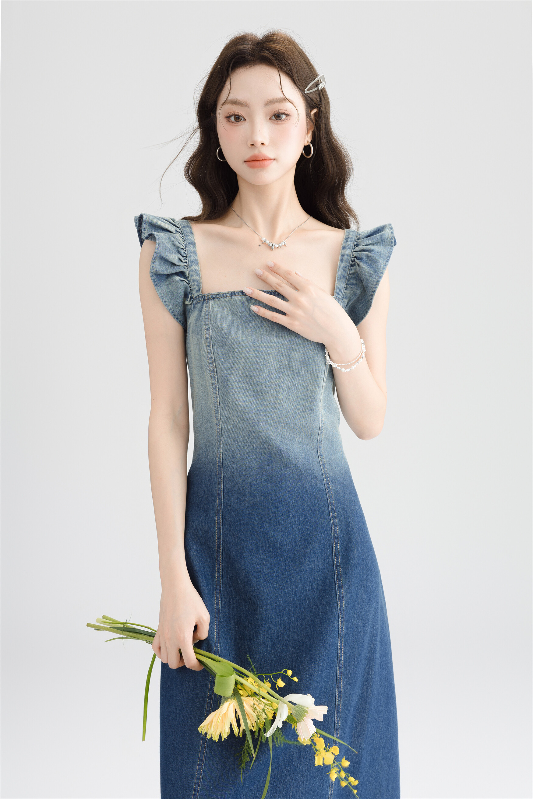 Denim camisole dress1