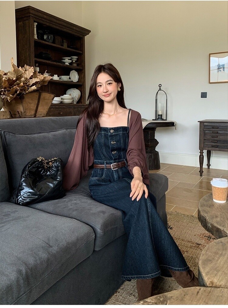 Denim camisole dress2