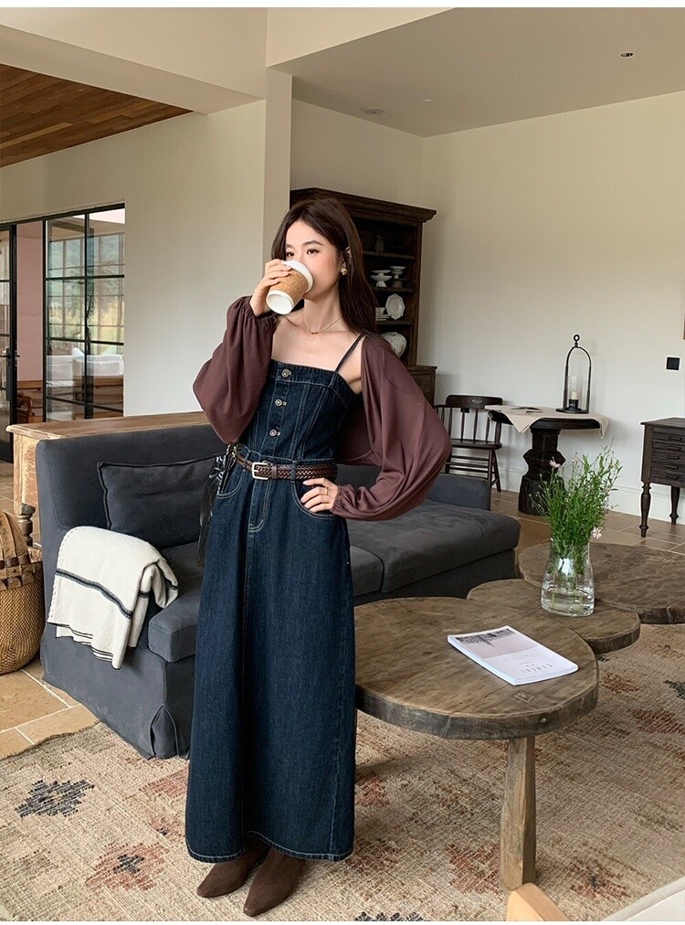 Denim camisole dress2