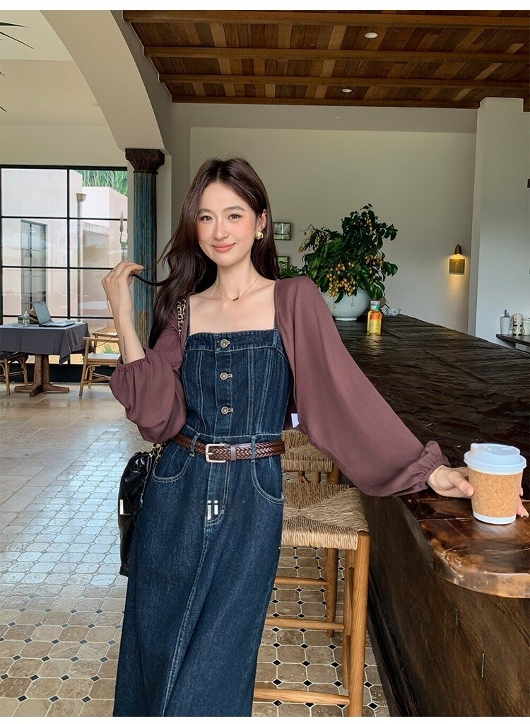 Denim camisole dress2
