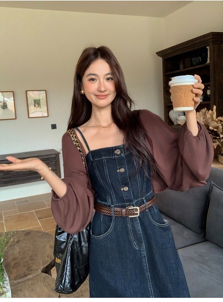 Denim camisole dress2