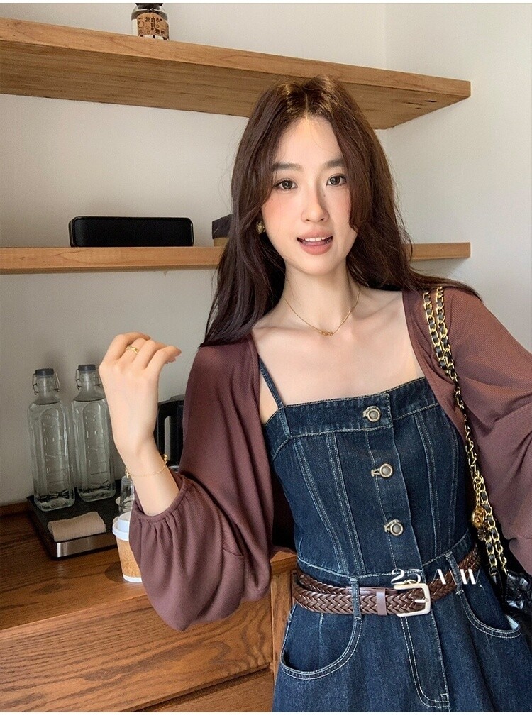 Denim camisole dress2