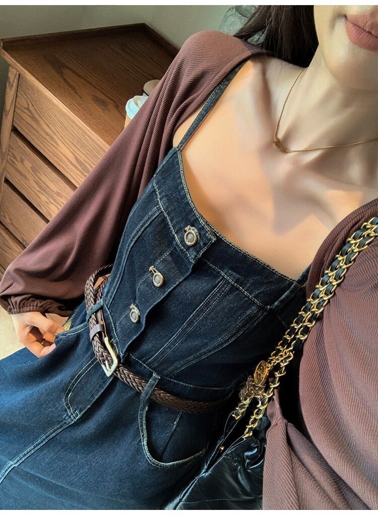 Denim camisole dress2