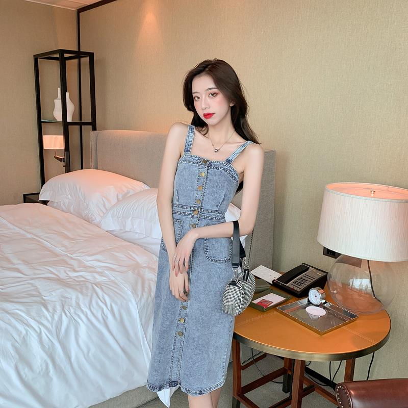Denim camisole dress5