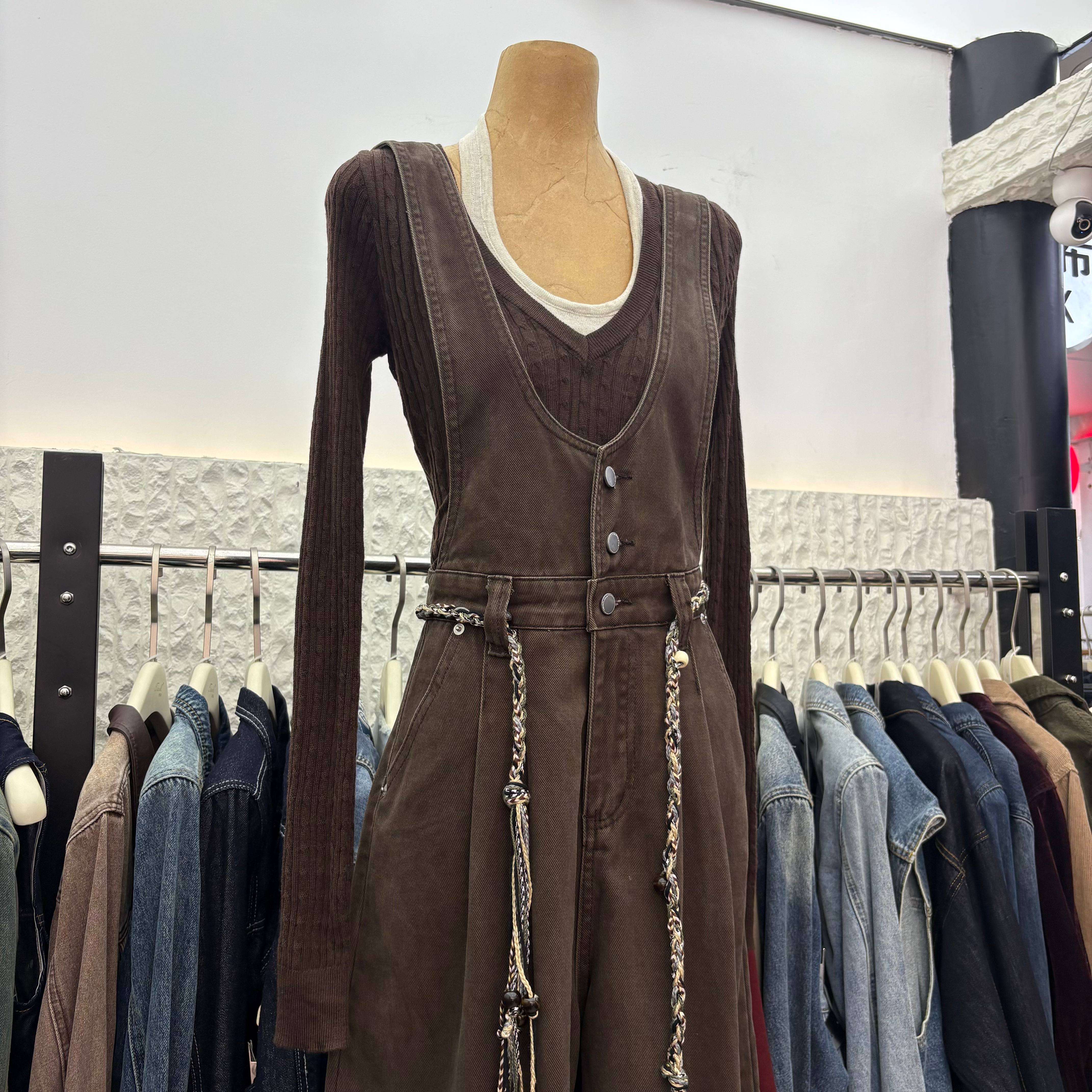 Denim short-sleeved jumpsuit5