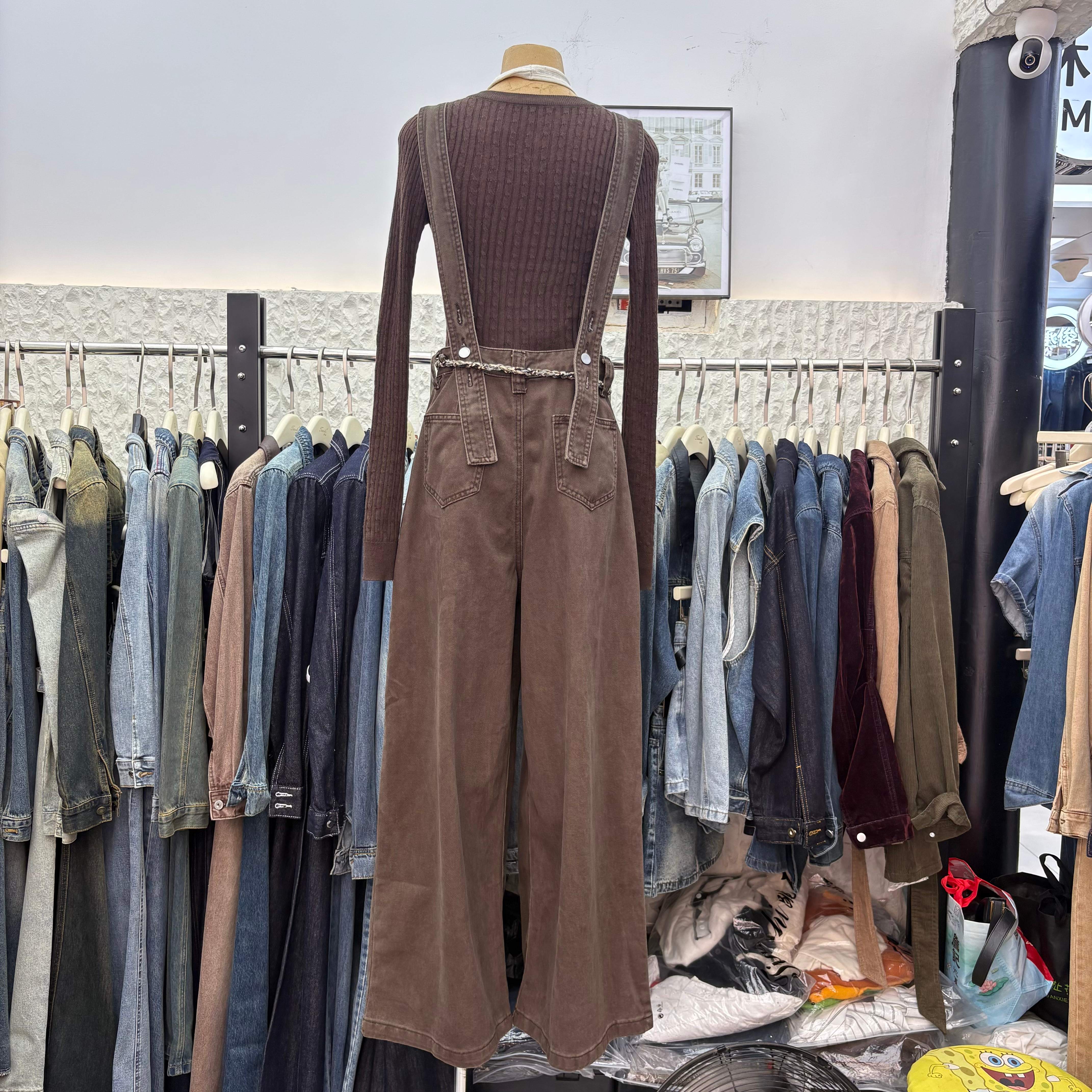 Denim short-sleeved jumpsuit5