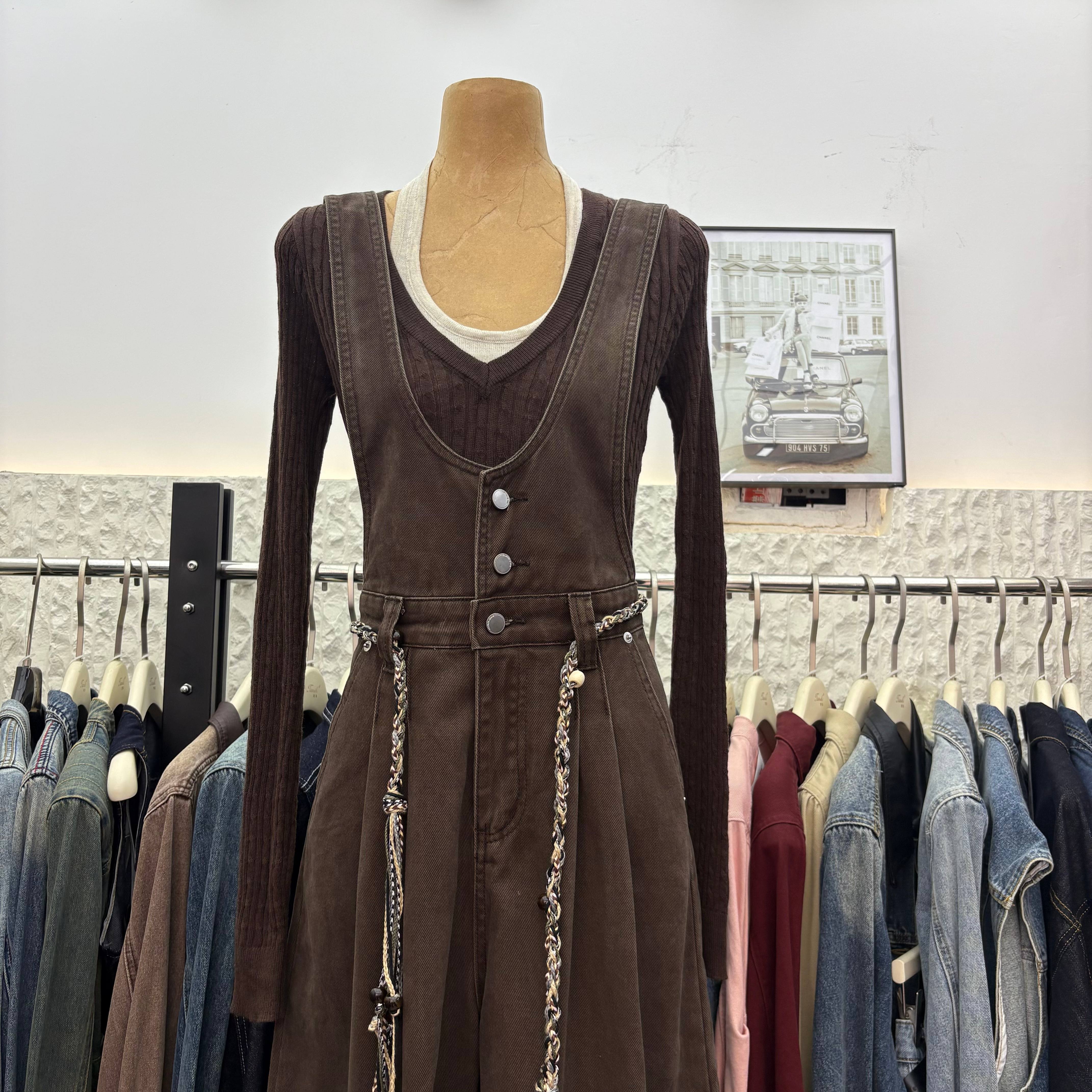 Denim short-sleeved jumpsuit5