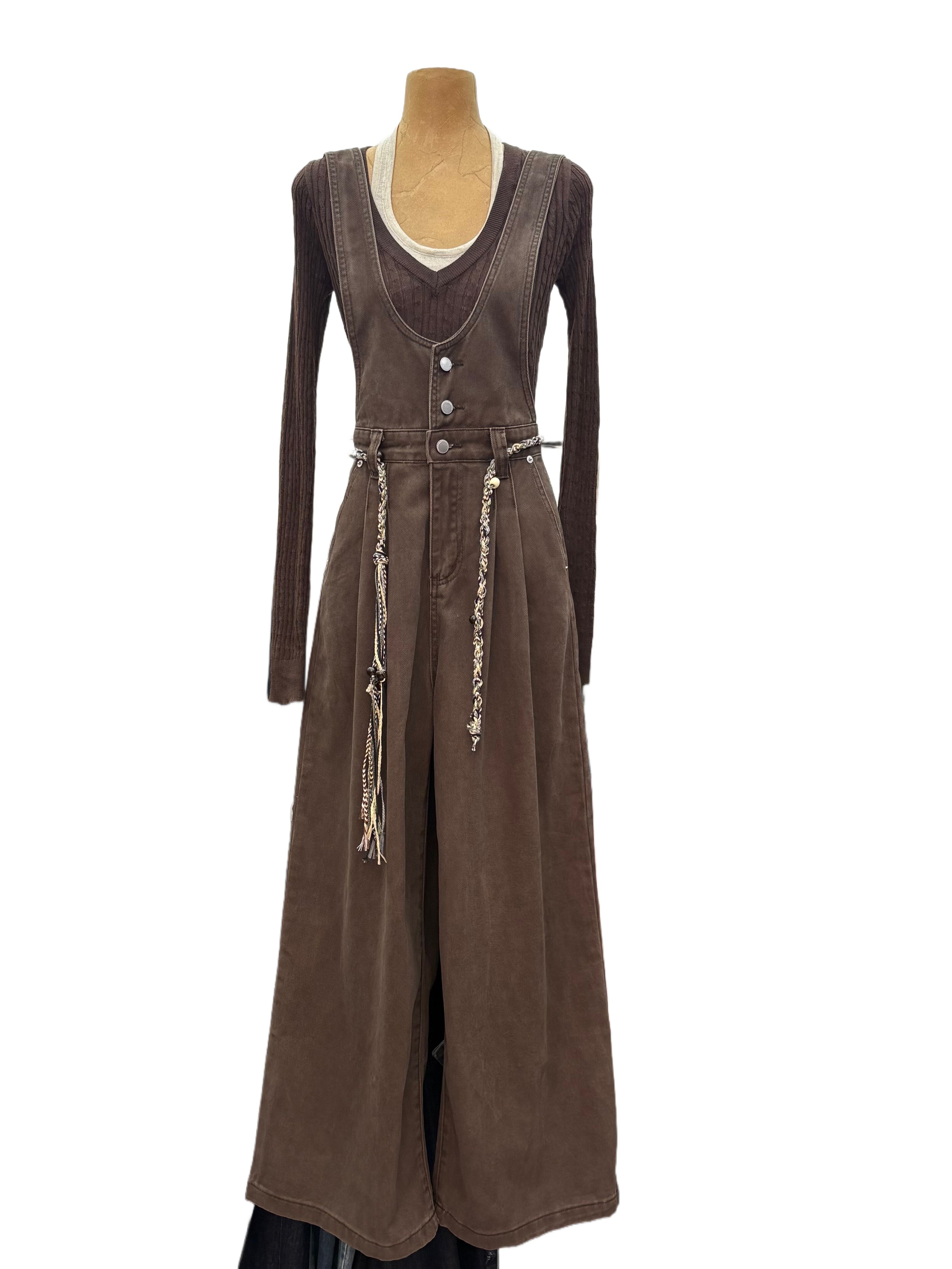 Denim short-sleeved jumpsuit5