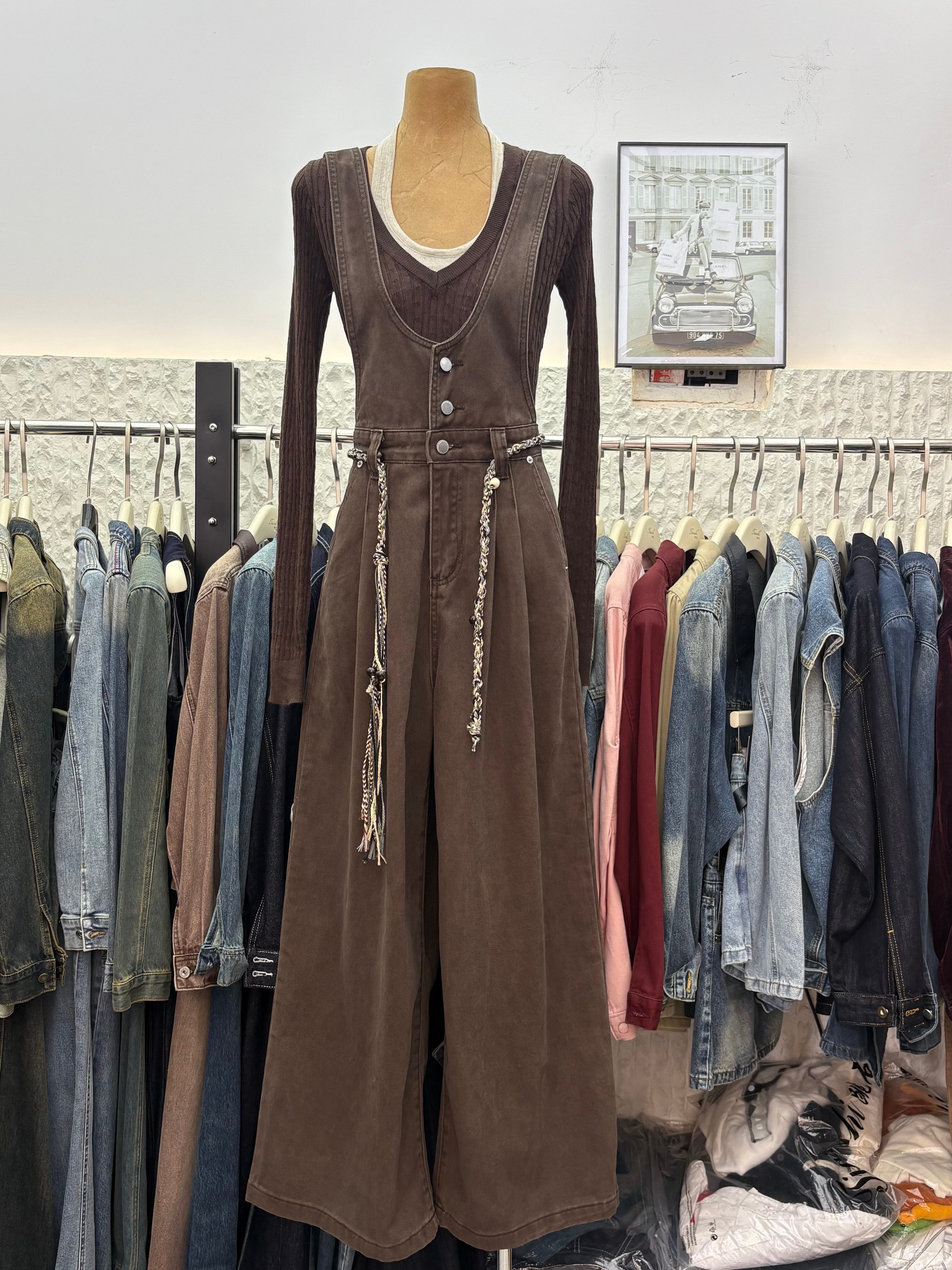 Denim short-sleeved jumpsuit5