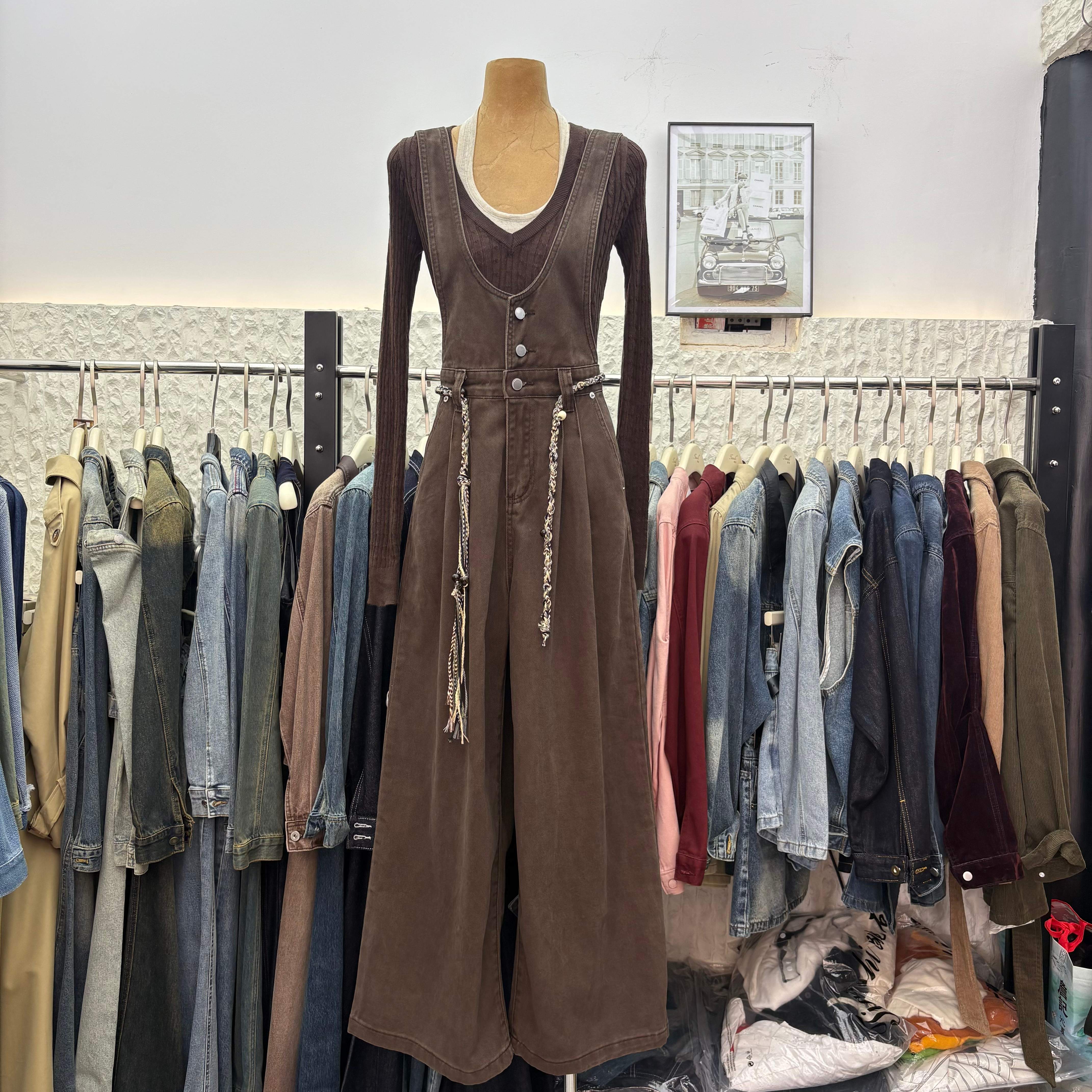 Denim short-sleeved jumpsuit5