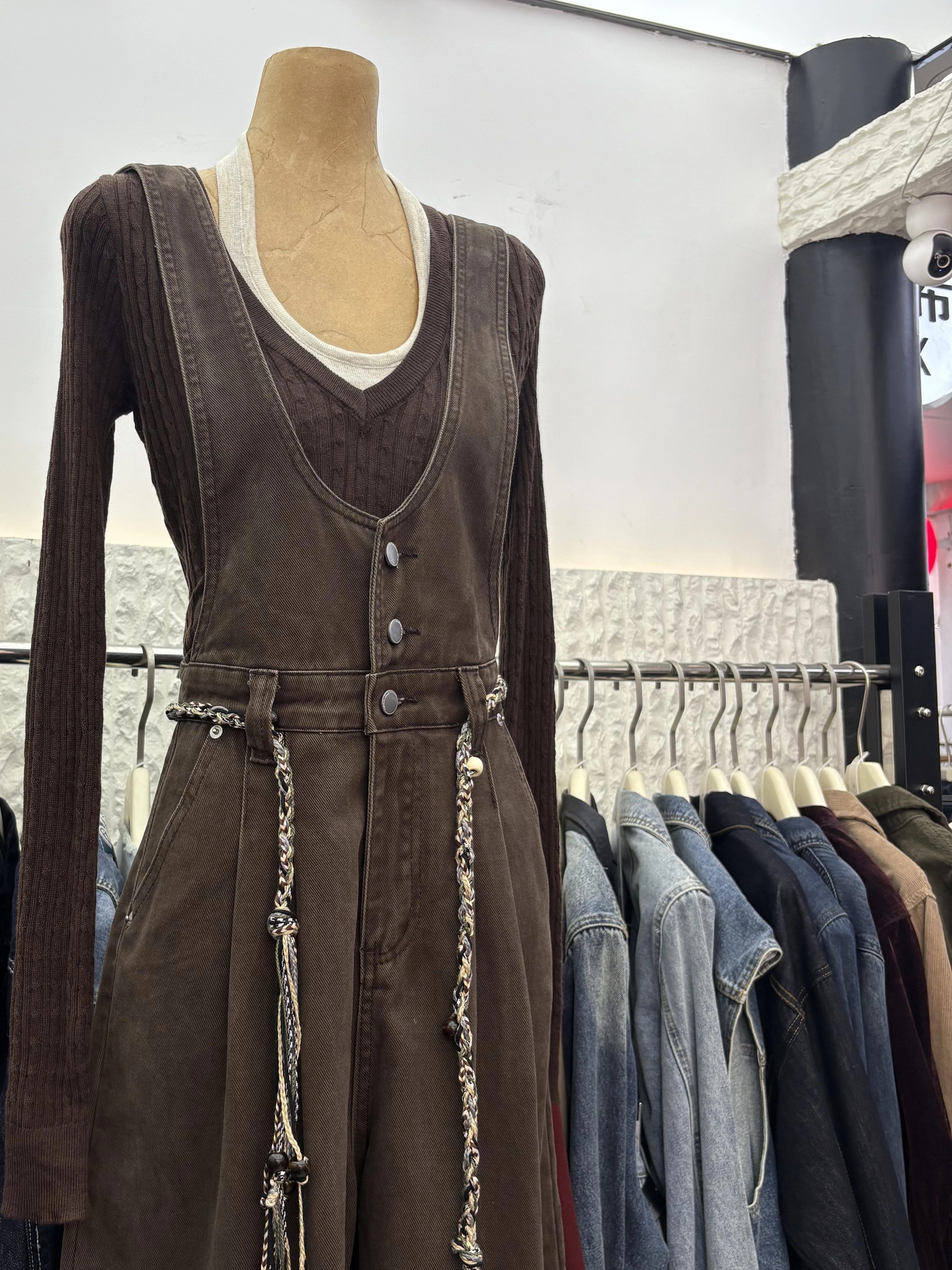 Denim short-sleeved jumpsuit5