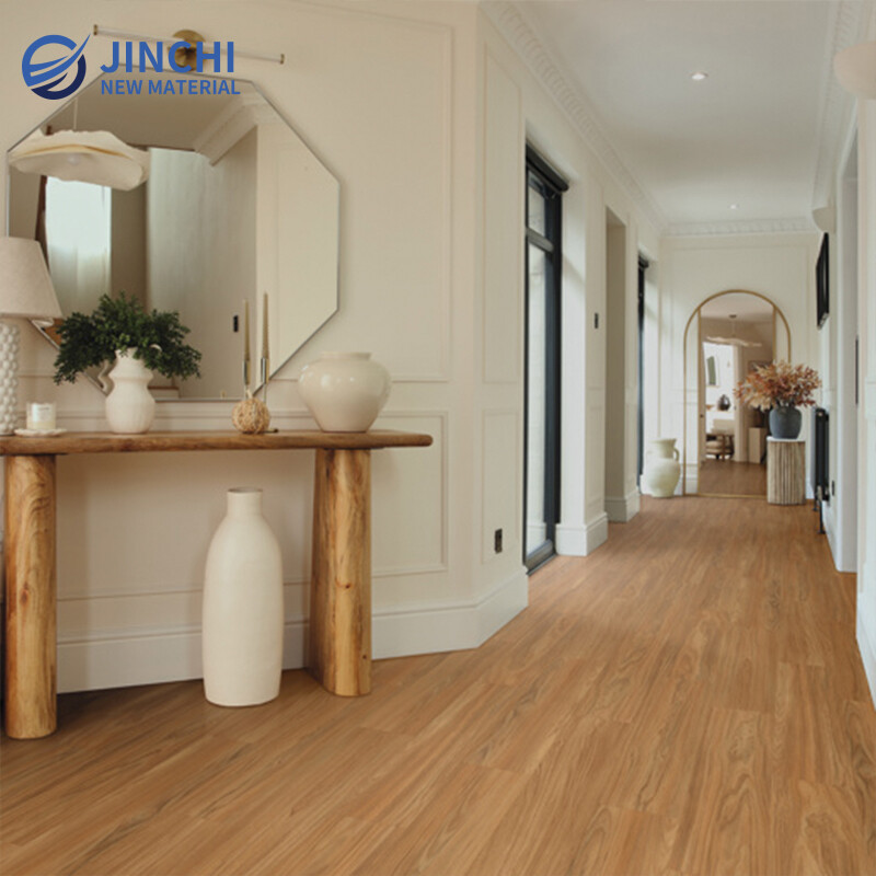 Imitation Golden Teak Glue-Down LVT Flooring