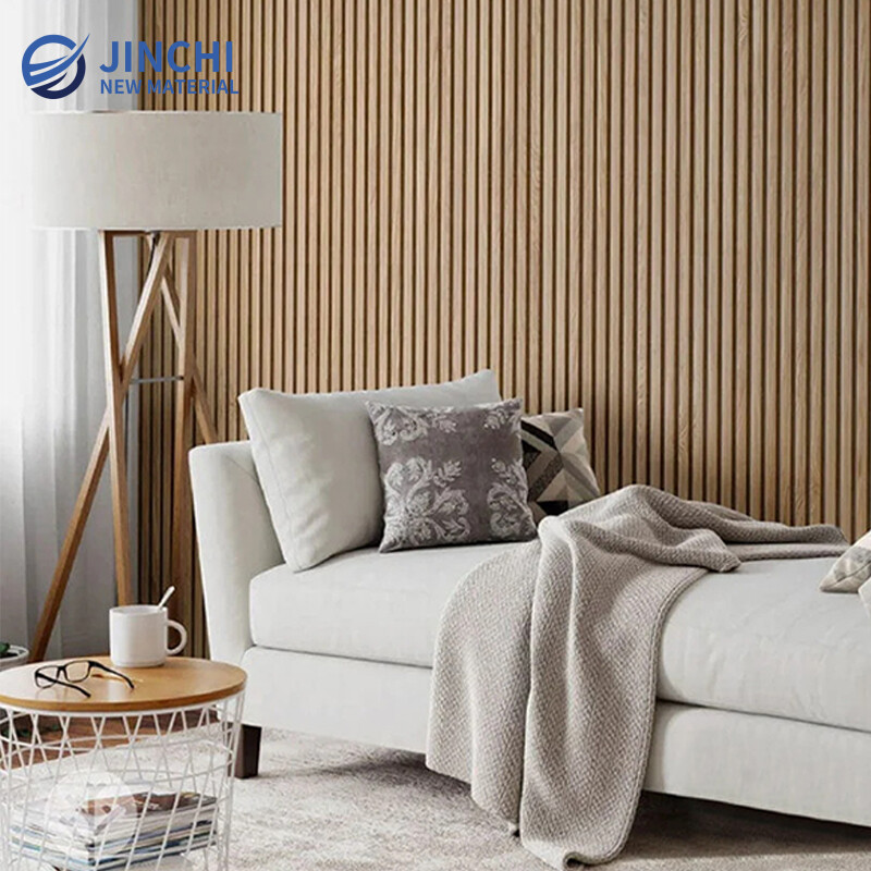 Oak Gray Felt Acoustic Slat Wall Panel