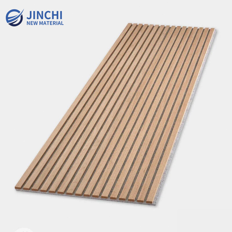 Oak Gray Felt Acoustic Slat Wall Panel