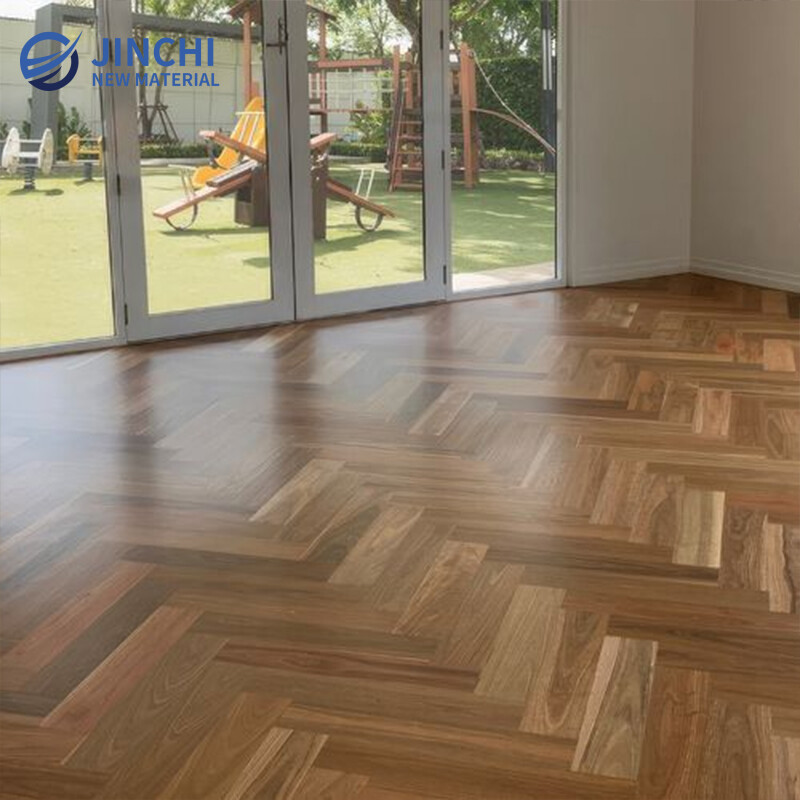 Herringbone Solid Natural Oak Smoked White Oil