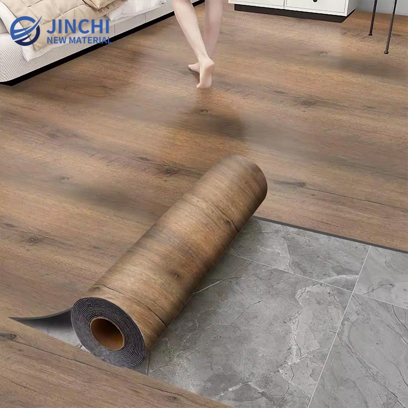 Household PVC Wood Grain Vinyl Flooring Rolls