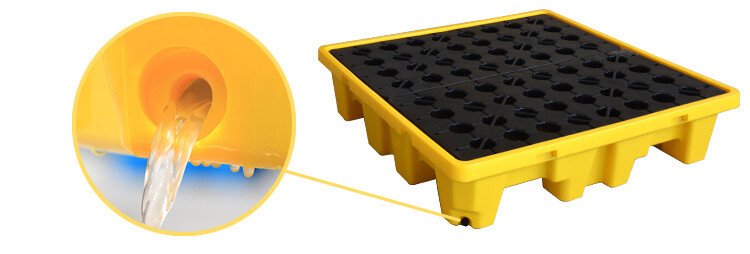 Heavy Duty HDPE 4 Drum Spill Virgin Plastic Pallet