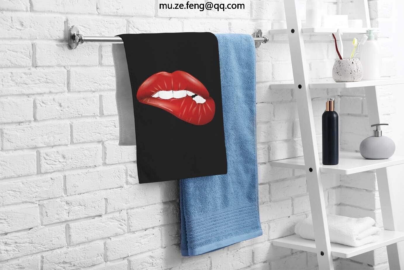 Hand Towels Cotton Washcloths Sexy Red Lip