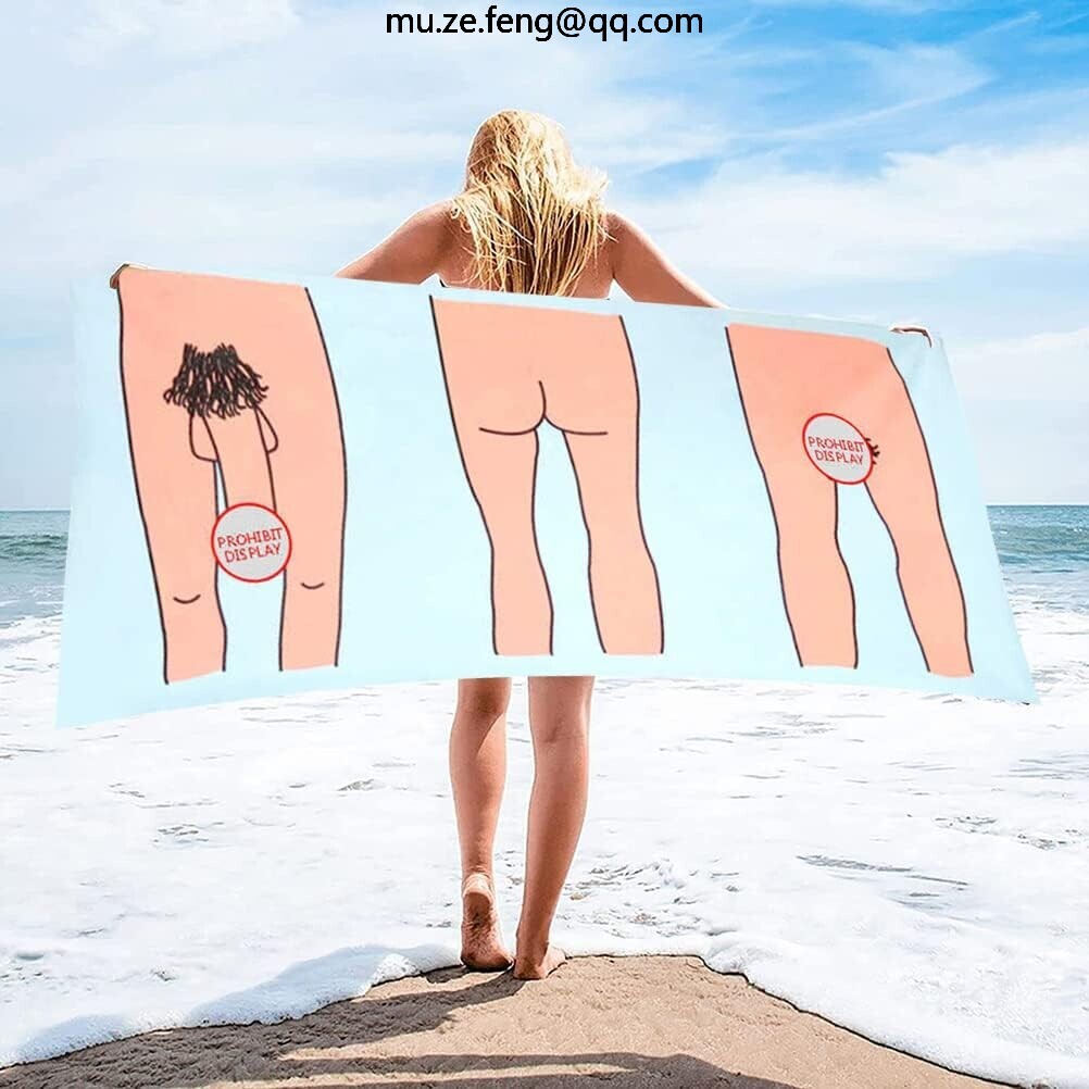 Sexy Nude Woman Men Cartoon Towels Microfiber Bath Towel Quickly Absorbent Beach Blanket Naked Swimming Beach Towel