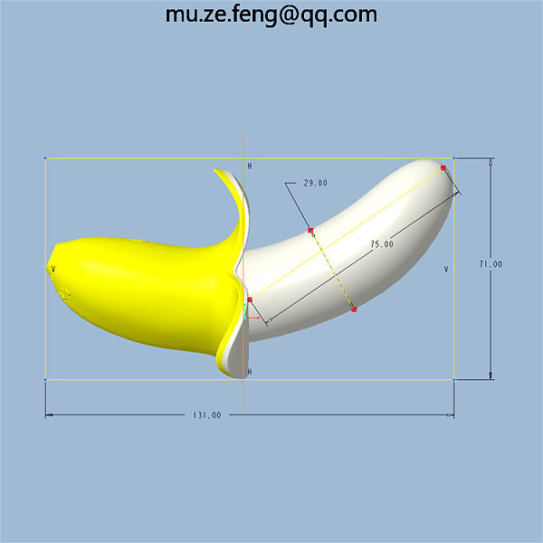 banana penis sex toy  size