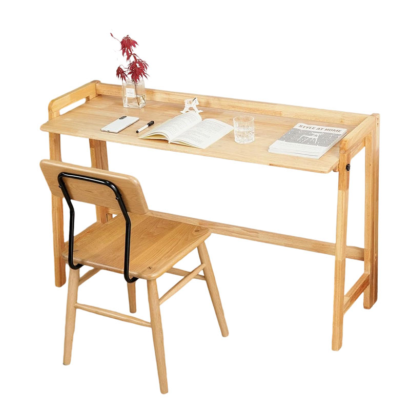 Computer Desk, Foldable Desk, Home Office Desks, Solid Wood Writing Desk, Mid Century Modern Desks, Oak Study Table, Folding Desks for Small Spaces