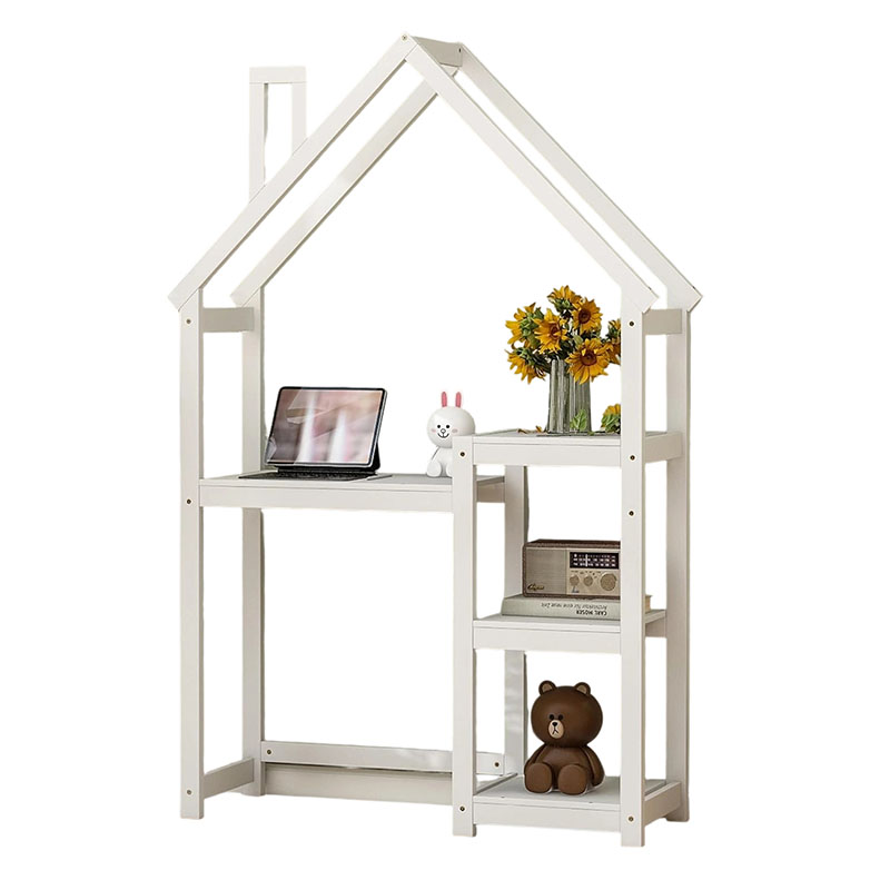 Wooden Writing Desk, Kids Study Table with Bookshelf and Toy Storage, Spacious and Multi-Functional Study Desk for Reading, Drawing