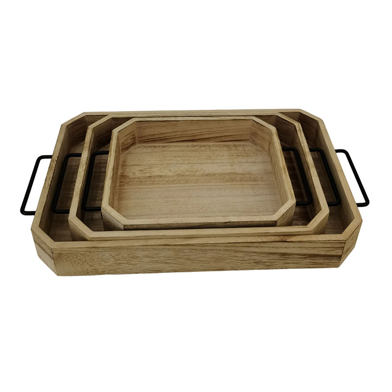 Solid Wood Serving Tray Breakfast Tray with Handles