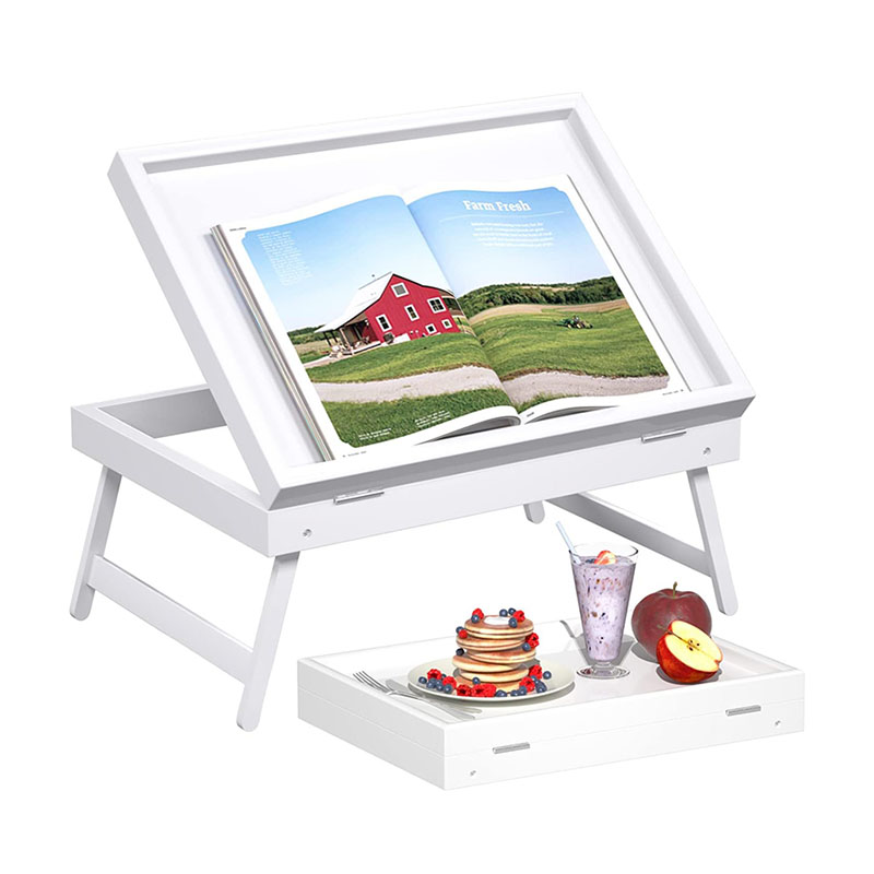 Bed Tray Table Breakfast Food Tray with Folding Legs Serving Tray for Computer Laptop Desk Bed Platters TV Snack Tray by Artmeer
