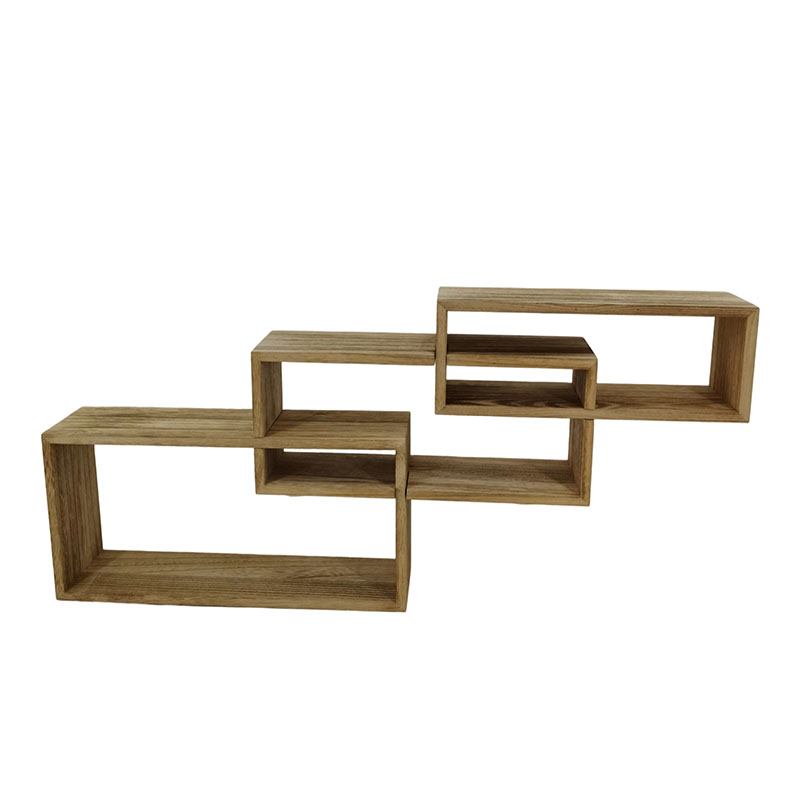 Rustic Wall Mounted Tier Square Shaped Floating Shelves – Set of 3 