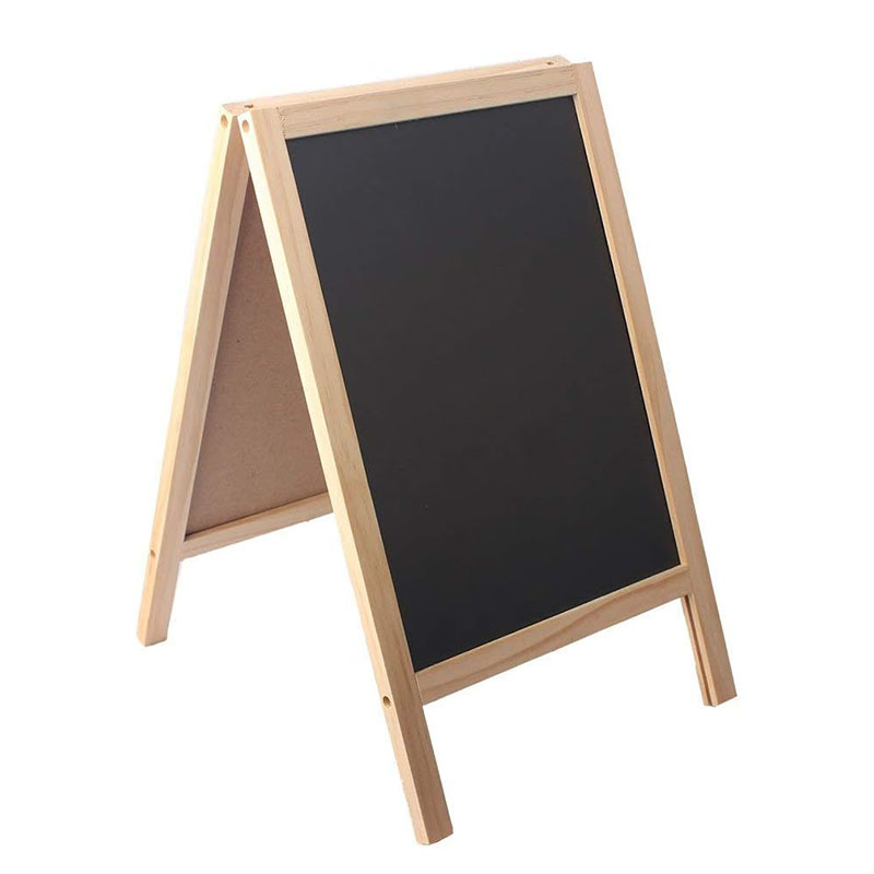 Freestanding Wooden A Frame Double Sided Chalkboard for Tabletop Menu Board, Wedding Message Sign