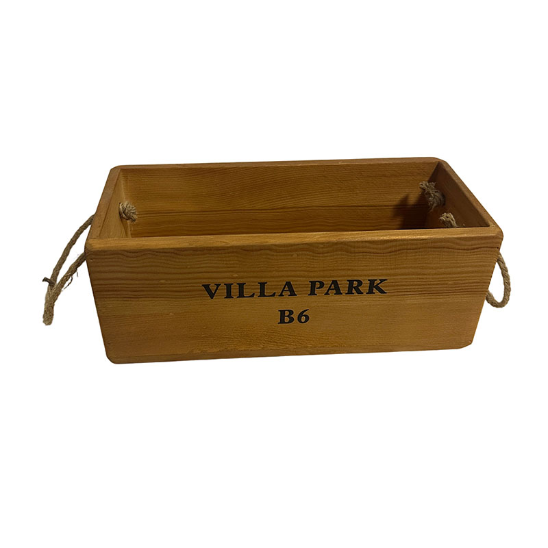 Wooden Storage Box with Rope handles