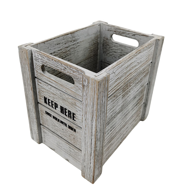 Wooden Box，Wood Storage Box with Handles