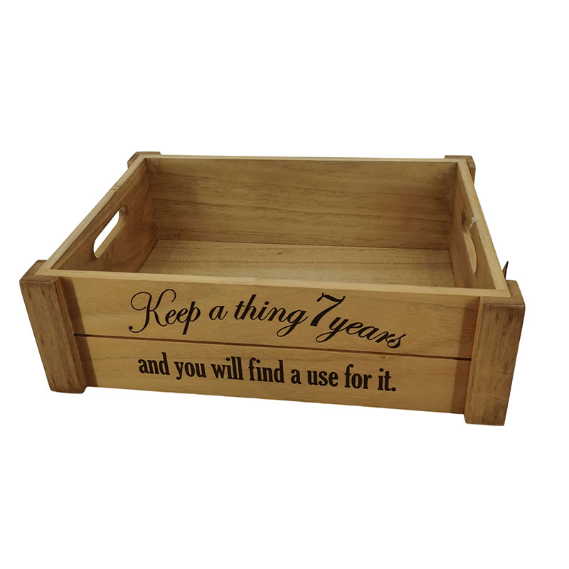 Wooden Box，Wood Storage Box with Handles
