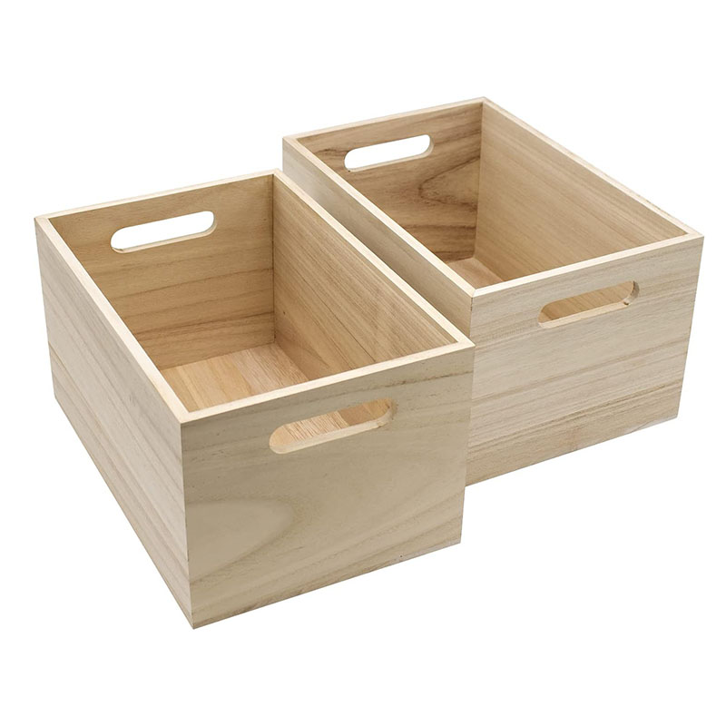 Wood Crates - Organizer Bins, Wooden Box for Pantry Organizer Storage, Closet, Arts & Crafts, Cabinet Organizers, Containers
