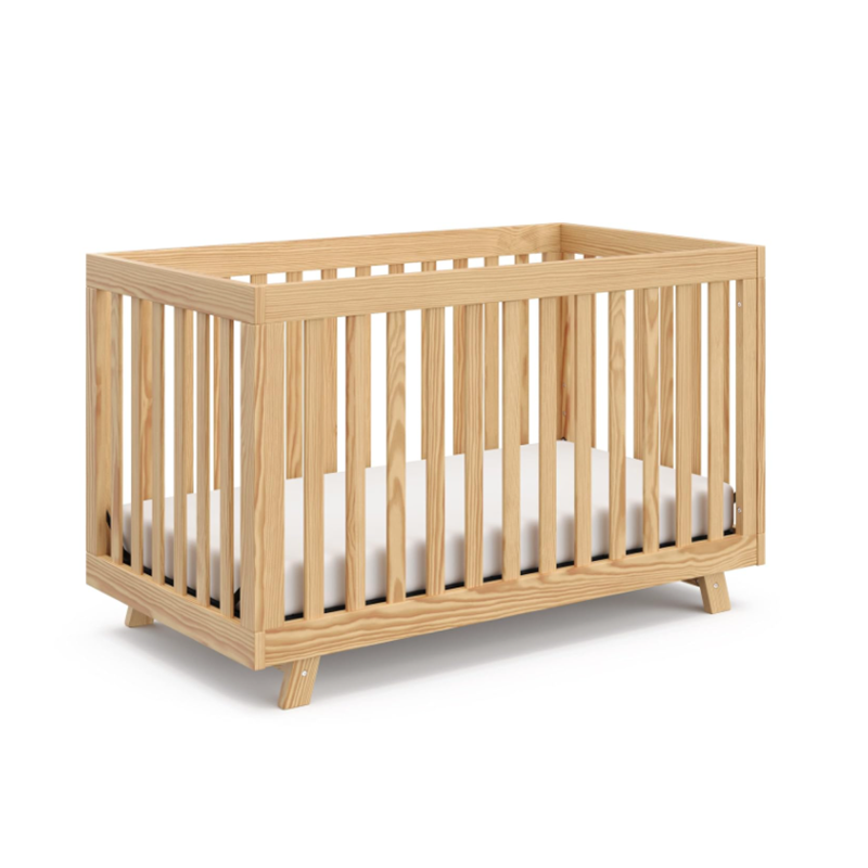 3-in-1 Convertible Crib (Natural) – Converts from Baby Crib to Toddler Bed and Daybed, Fits Standard Full-Size Crib Mattress, Adjustable