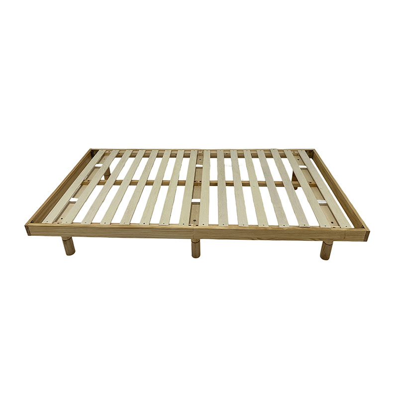 Solid wood frame bed, no backrest, 3-section height adjustable bed