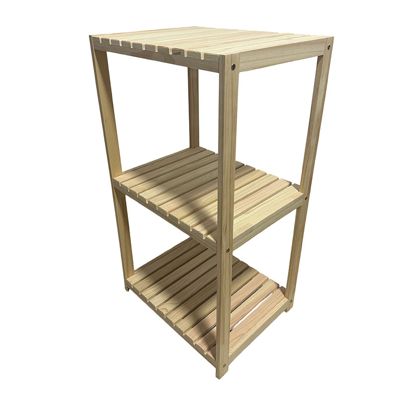 Solid Wood 3 Tier Storage Shelf